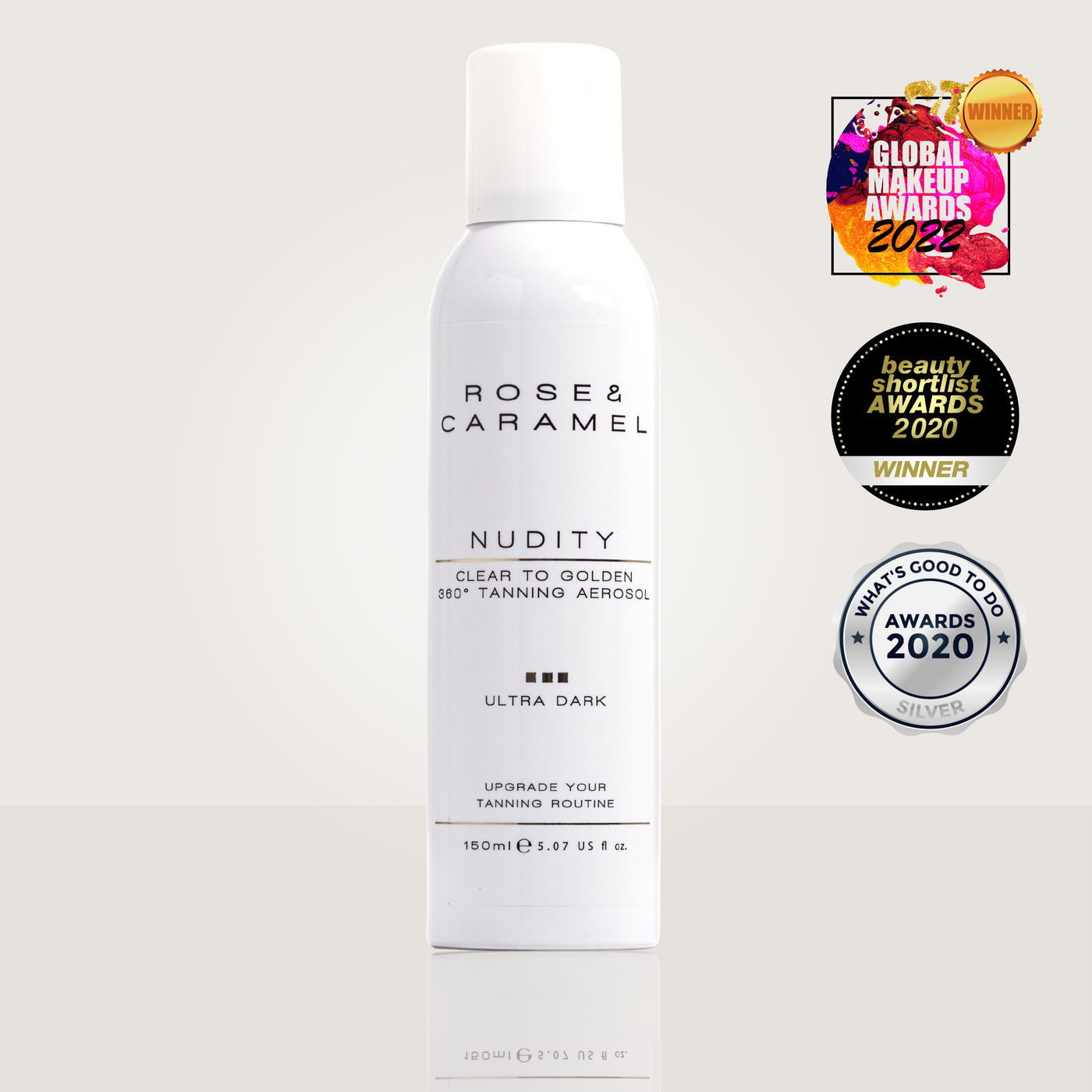 self tanning aerosol, transfer free tan, deep golden tan, mess free tan, clear tanner, universal tanner.